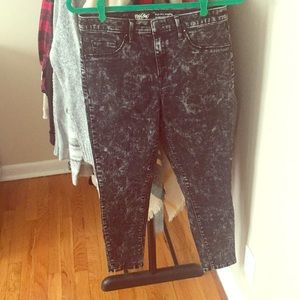 Acid washed black jeans